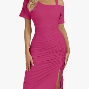 Elegant Pink Off-Shoulder Dress